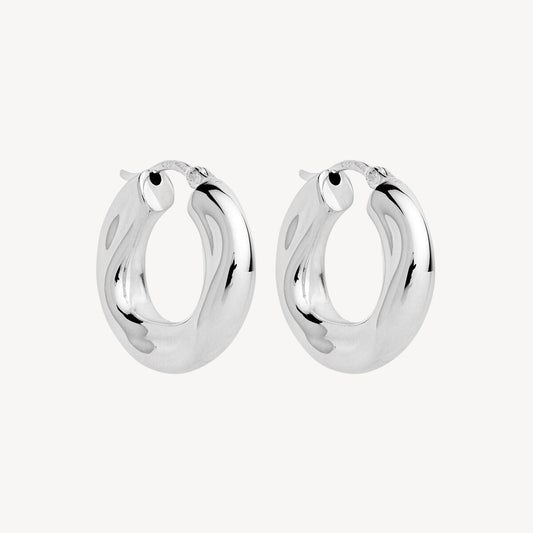 Dune Hoop Silver Earring 1