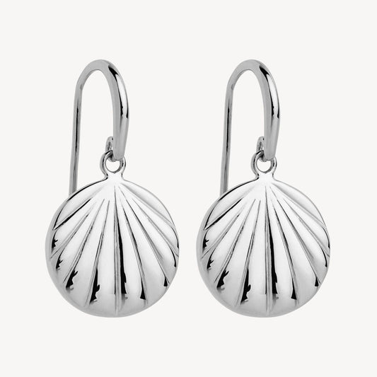 14mm Seashell Silver Earrings 1