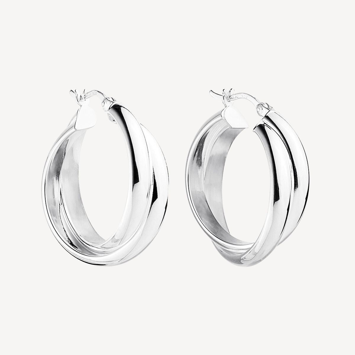 Honeysuckle Hoop Silver Earrings 1