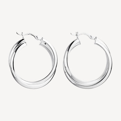 Honeysuckle Hoop Silver Earrings 4