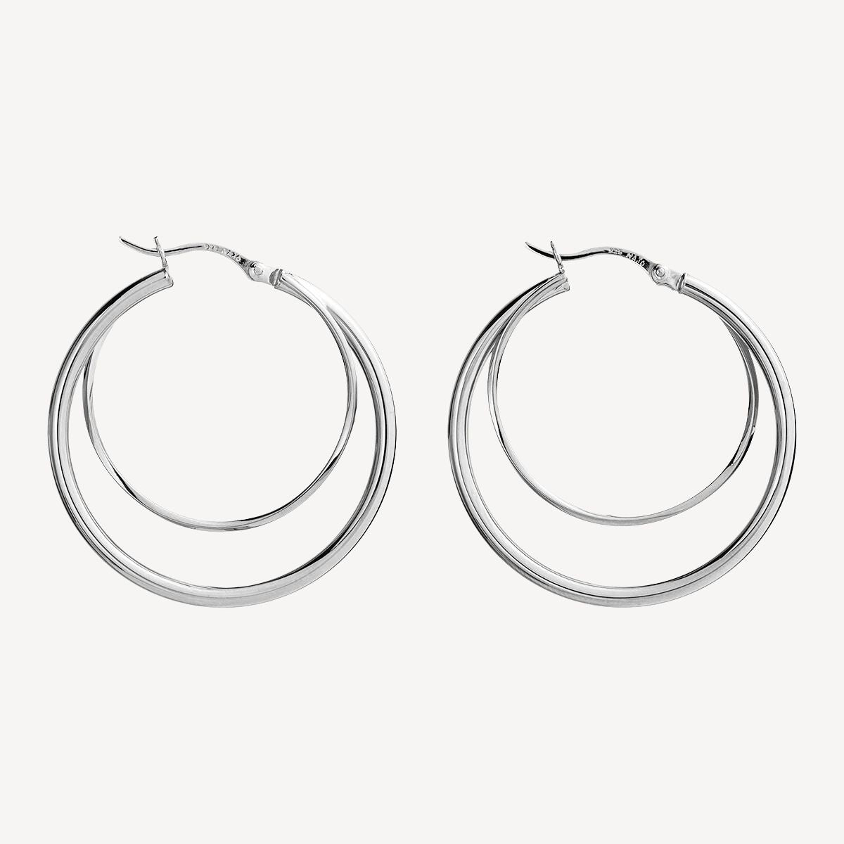 2.5mm Whirlpool Hoop Silver Earring 4