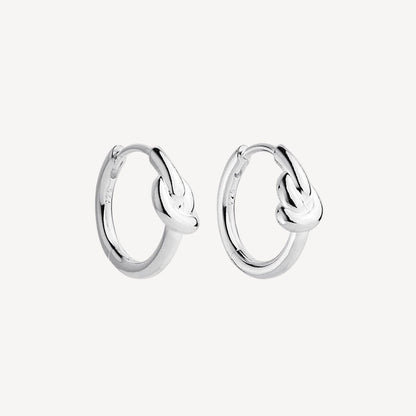 2mm Nature’s Knot Huggie Silver Earrings 1