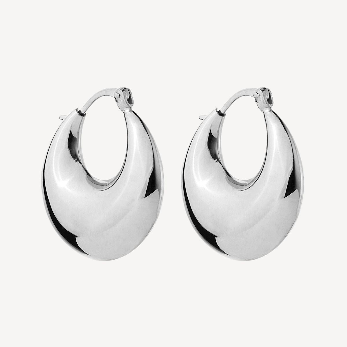 Billow Hoop Silver Earring 1