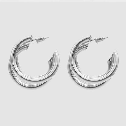 925 Sterling Silver Talia Triple Hoops 4