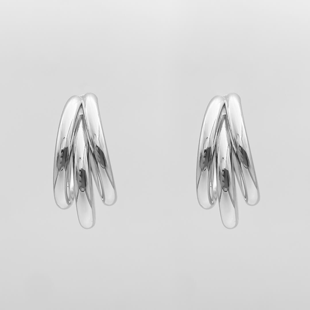 925 Sterling Silver Talia Triple Hoops 6