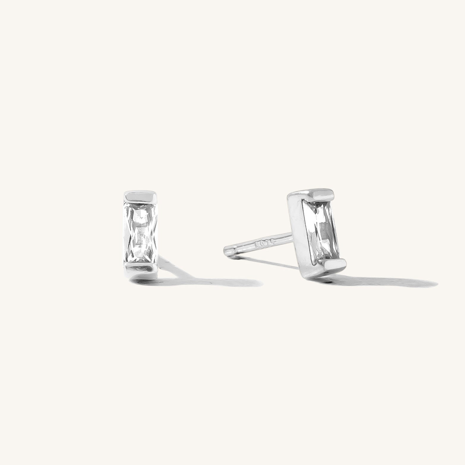 925 Sterling Silver Baguette Stud Earrings: Sleek Sparkle 9