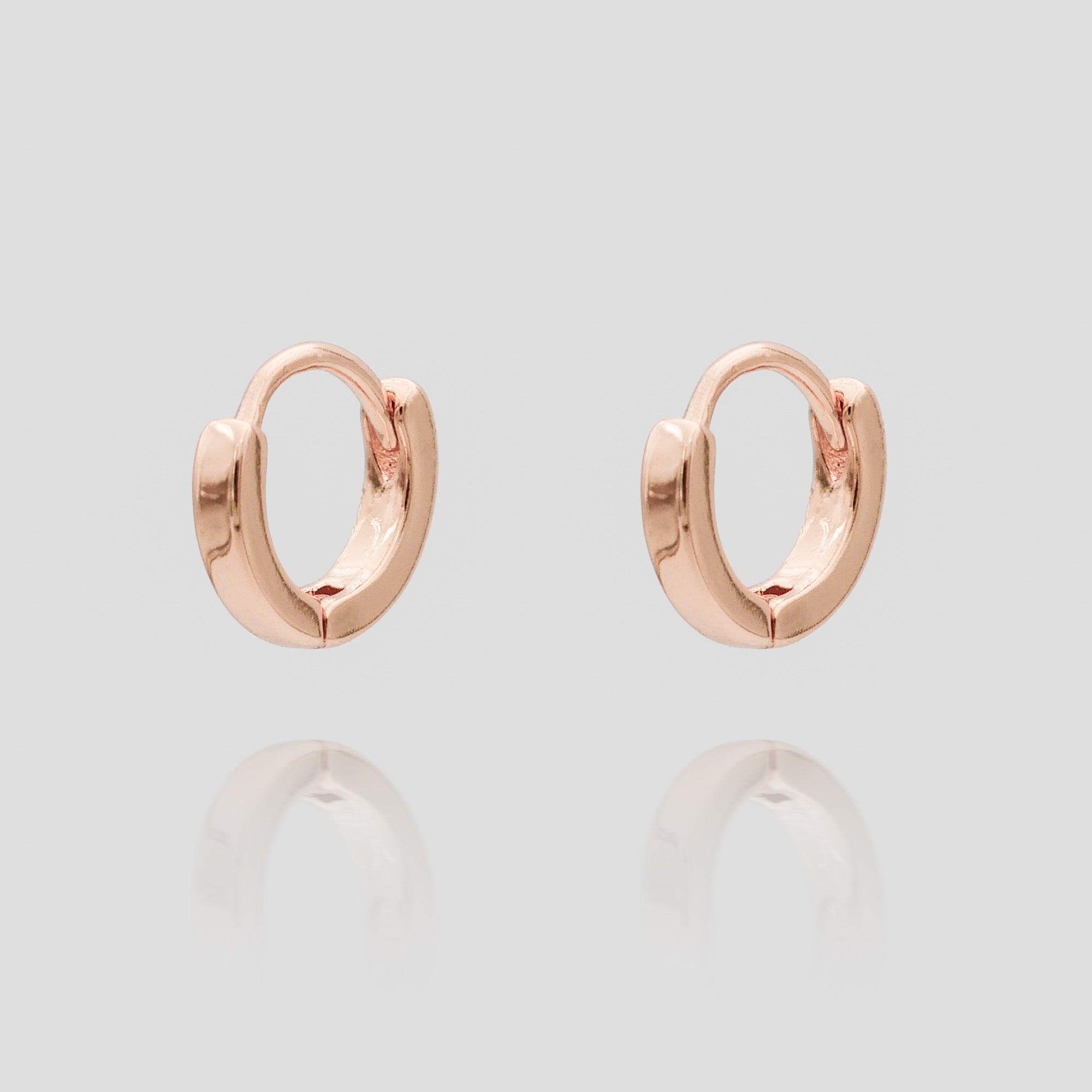 925 Sterling Silver Elle Rose Gold Filled Huggie Earrings 1