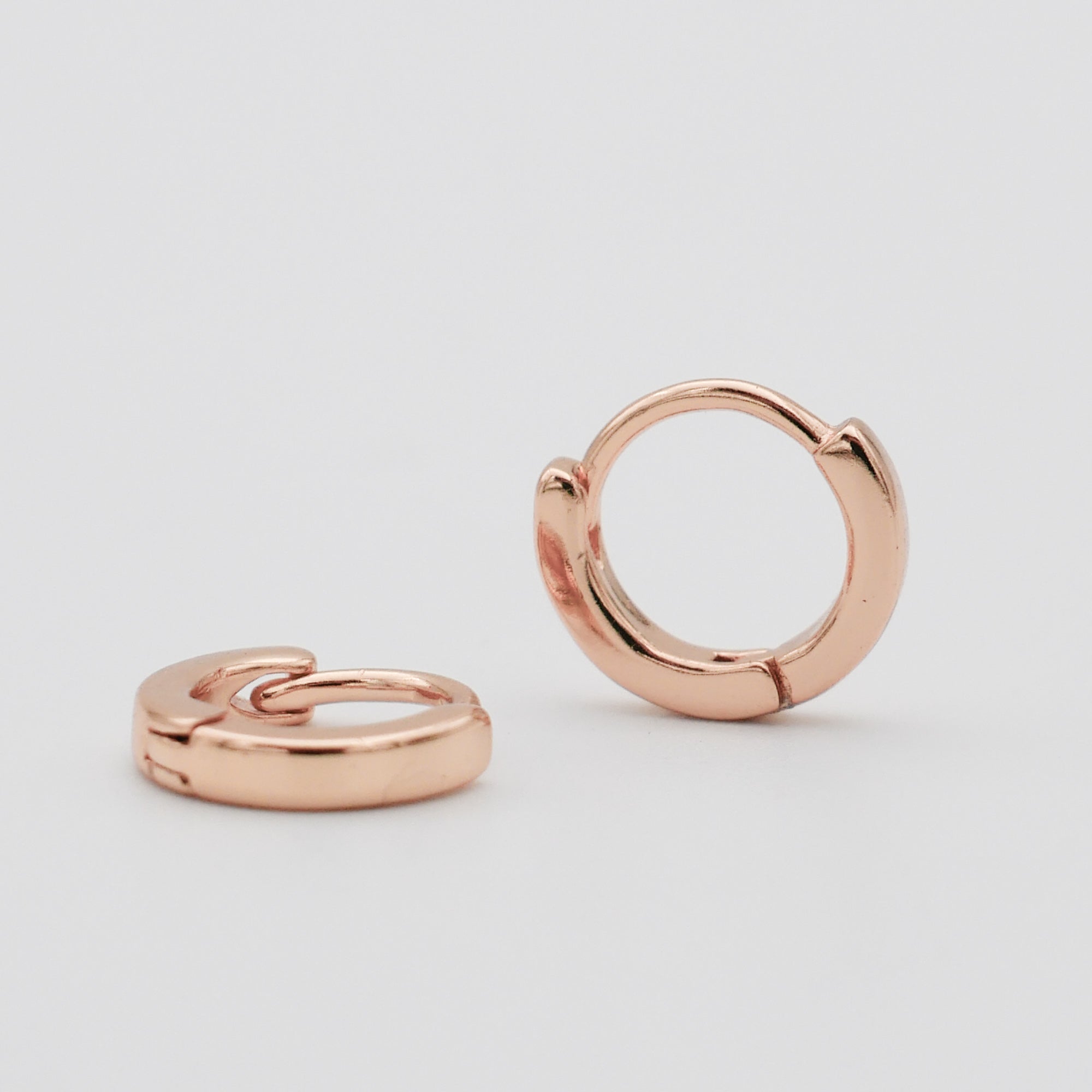 925 Sterling Silver Elle Rose Gold Filled Huggie Earrings 2