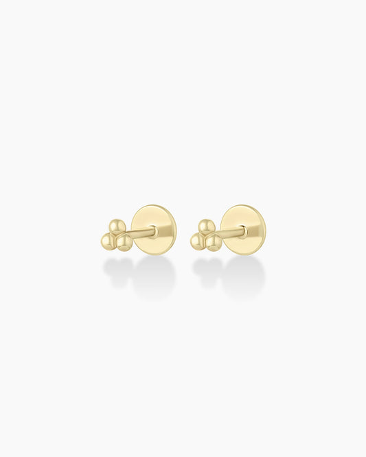 925 Sterling Silver Trio Flat Back Studs 1