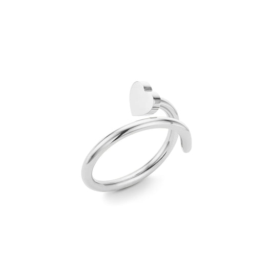 Sterling Silver Heart Nail Ring: Edgy Romance 1