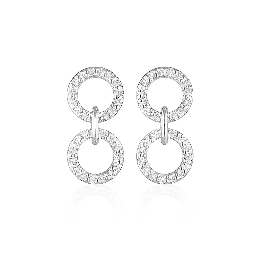 925 Sterling Silver Harper Drop Cubic Zirconia Earrings 1