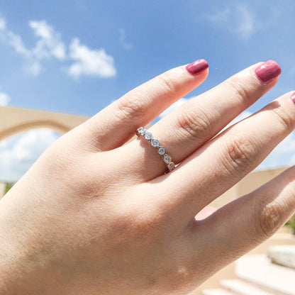 925 Sterling Silver Round CZ Full Eternity Band