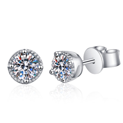 925 Sterling Silver Round Cut CZ Stud Earrings