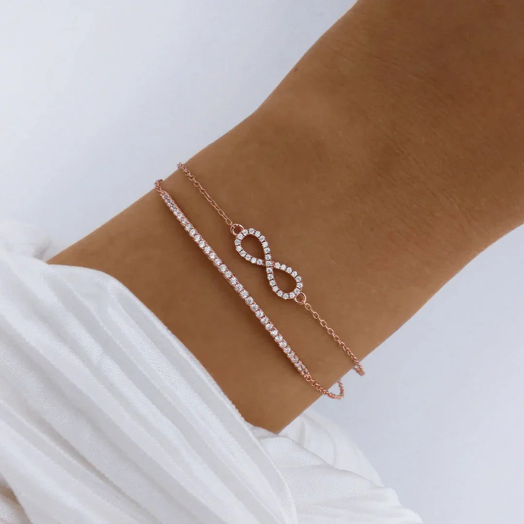 925 Sterling Silver Infinity Cubic Zirconia Bracelet 3