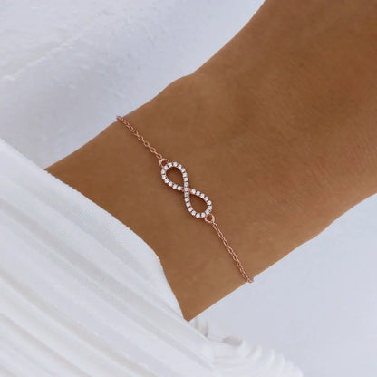 925 Sterling Silver Infinity Cubic Zirconia Bracelet 4