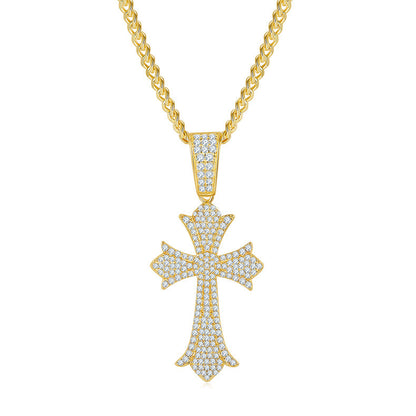 925 Sterling Silver Vintage Cross pendant + Side Chain 2