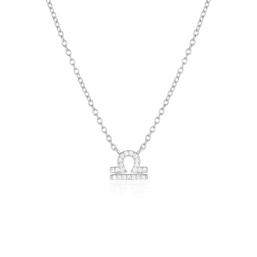 925 Sterling Silver Libra Charm Necklace 3