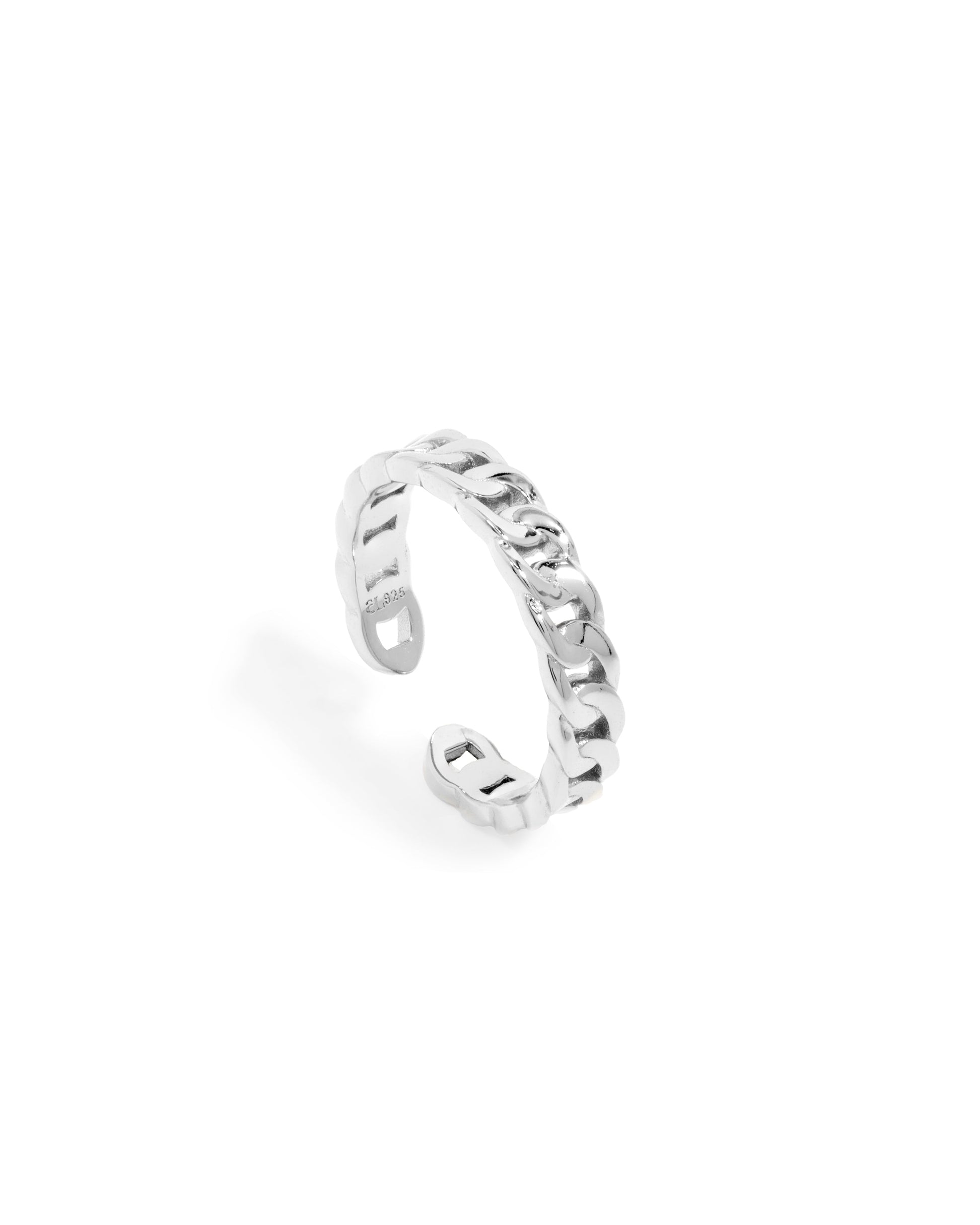 Sterling Silver Curb Chain Ring: Urban Chic 1