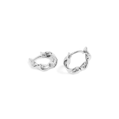 Sterling Silver Twisted Hoops Earrings: Modern Sophistication 1