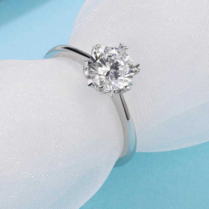 925 Sterling Silver Classic Round Cut CZ Solitaire Ring