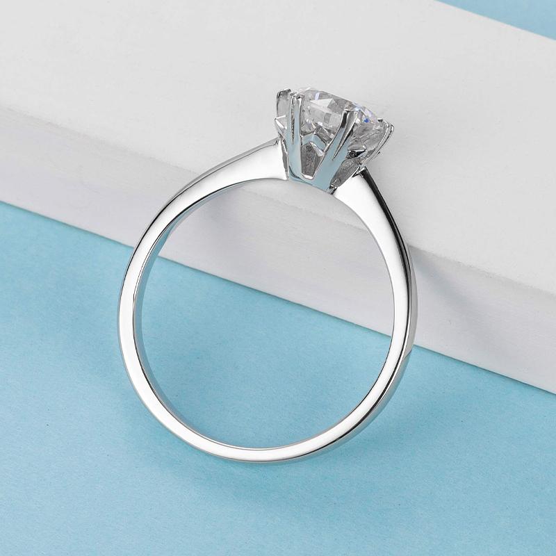 925 Sterling Silver Classic Round Cut CZ Solitaire Ring