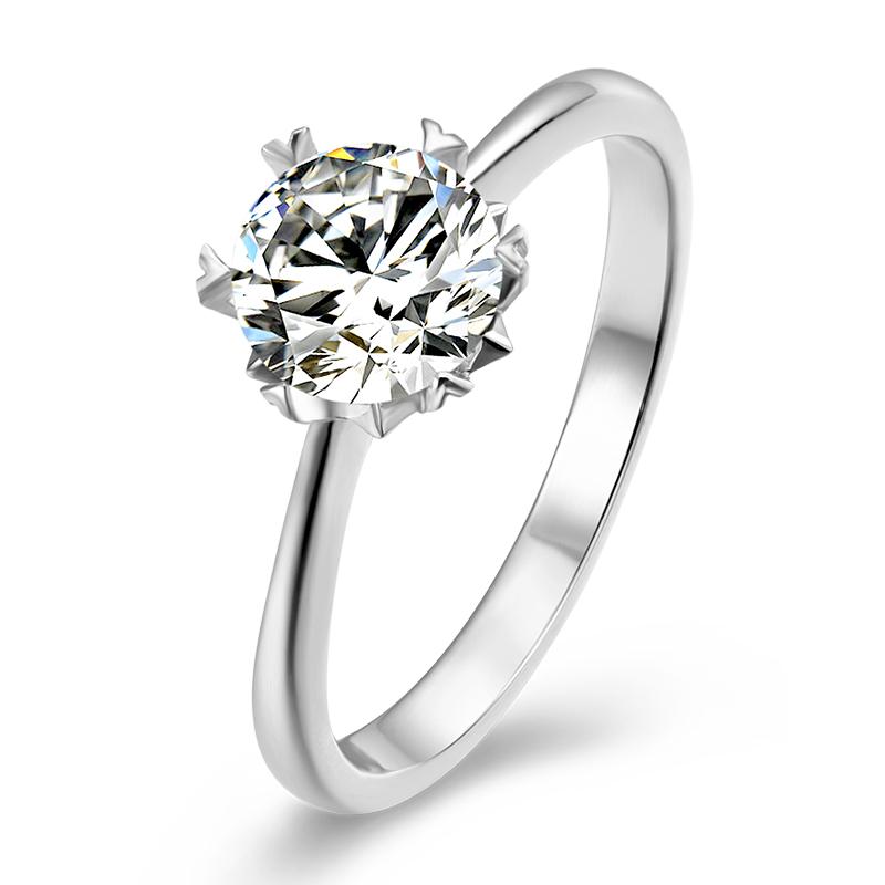 925 Sterling Silver Classic Round Cut CZ Solitaire Ring