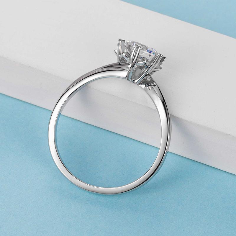 925 Sterling Silver Classic Round Cut CZ Solitaire Ring