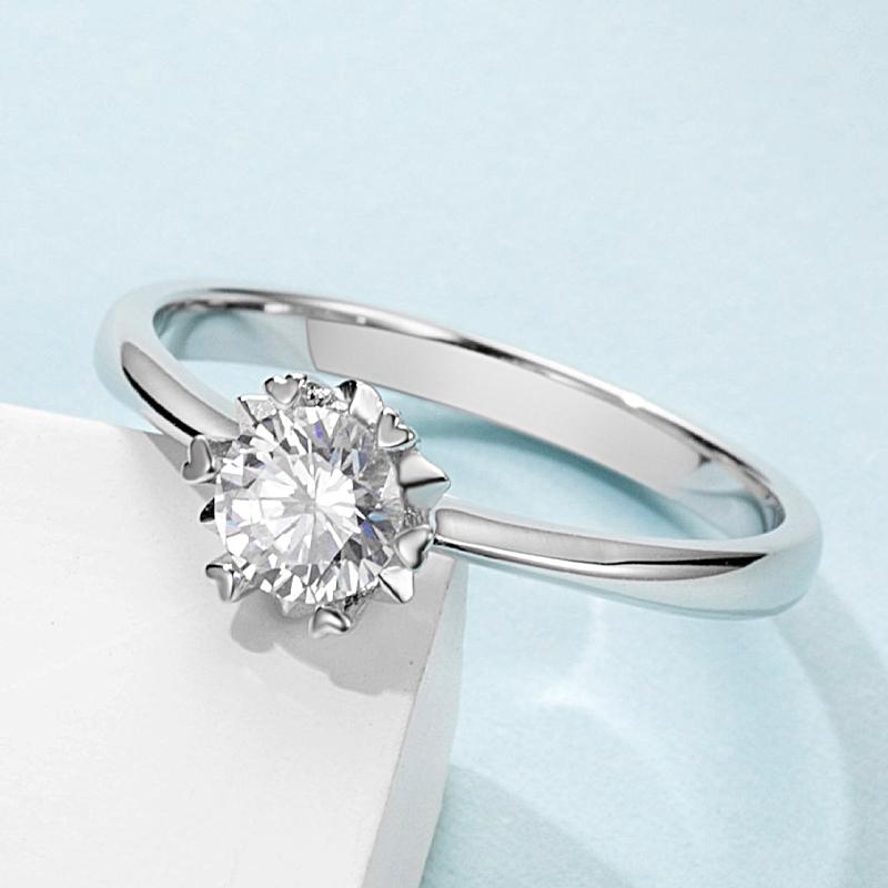 925 Sterling Silver Round Cz Solitaire Ring