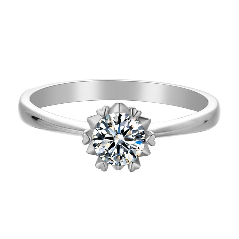 925 Sterling Silver Round Cz Solitaire Ring