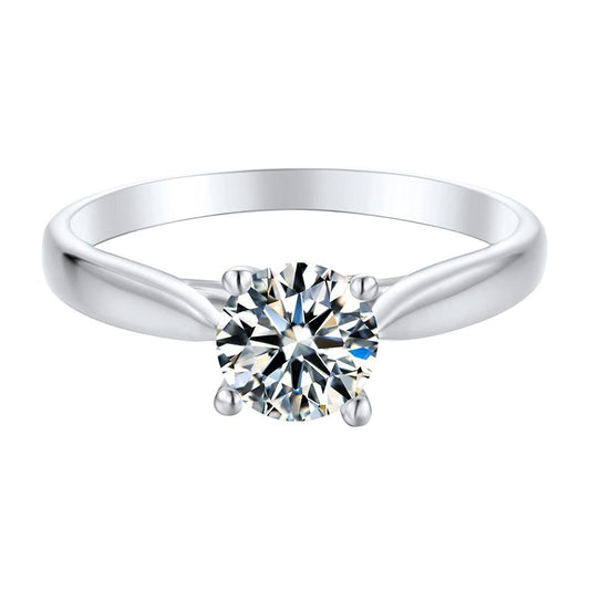 925 Sterling Silver Classic Round CZ Solitaire Ring