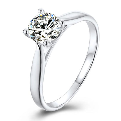 925 Sterling Silver Classic Round CZ Solitaire Ring