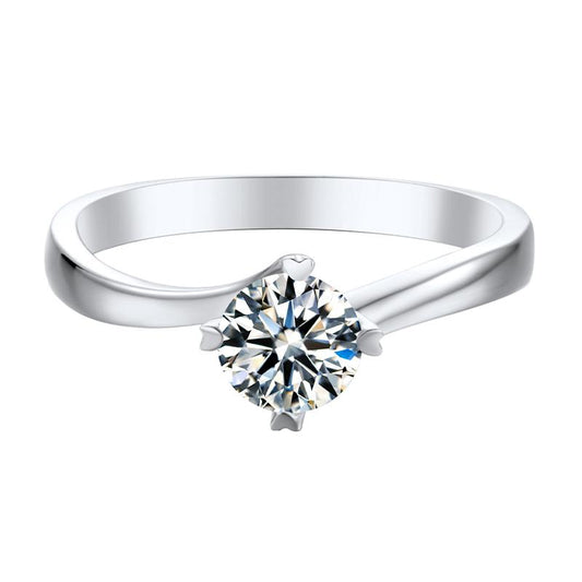 925 Sterling Silver Round Cut Solitaire CZ Ring