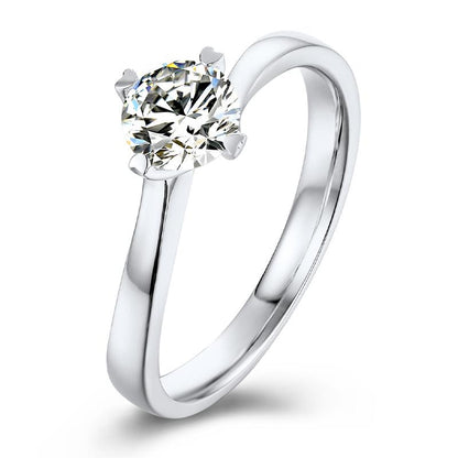 925 Sterling Silver Round Cut Solitaire CZ Ring