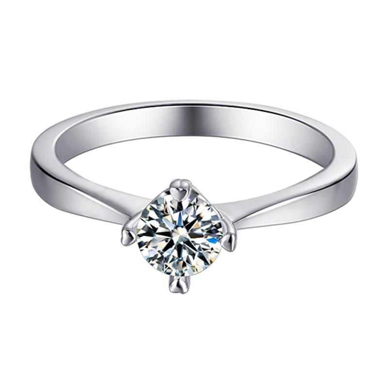 925 Sterling Silver Solitaire Round Cut CZ Ring