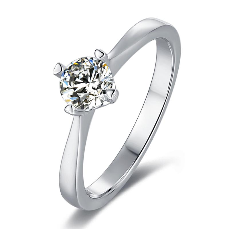 925 Sterling Silver Solitaire Round Cut CZ Ring