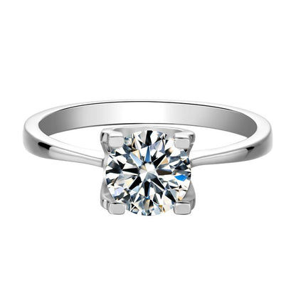 925 Sterling Silver Classic Round Cut CZ Solitaire Ring