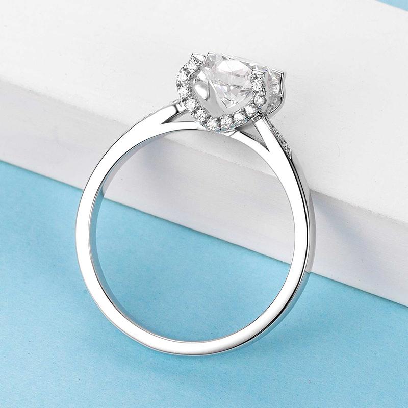 925 Sterling Silver Classic Round Cut CZ Multi Stone Setting Ring