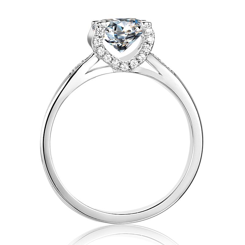 925 Sterling Silver Classic Round Cut CZ Multi Stone Setting Ring