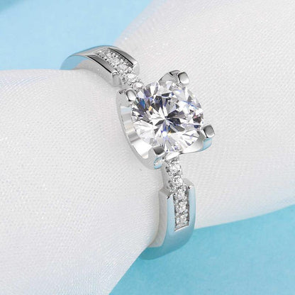 925 Silver Sterling Classic Round Cut CZ Semi Pave Setting Rings