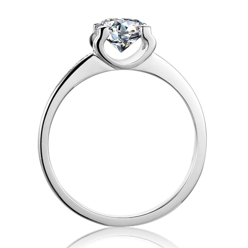 925 Silver Sterling Classic Round Cut CZ Pave Ring