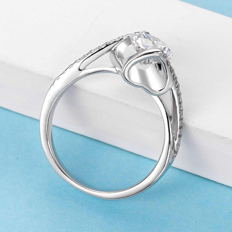 925 Sterling Silver Classic Round Cut Semi Pave CZ Ring