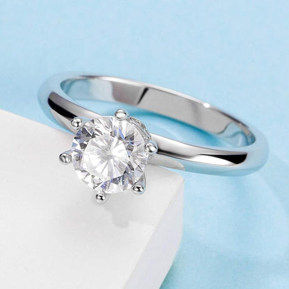 925 Sterling Silver Classic Round Cut CZ Fashion Solitaire Ring