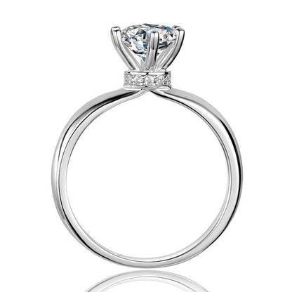 925 Sterling Silver Classic Round Cut CZ Fashion Solitaire Ring