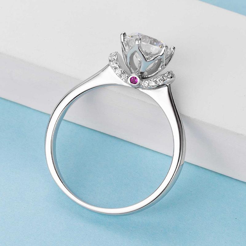 925 Sterling Silver  Classic Round Cut CZ Love Solitaire Ring