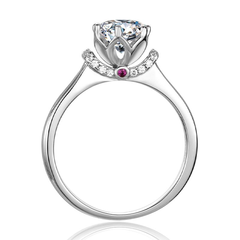 925 Sterling Silver  Classic Round Cut CZ Love Solitaire Ring