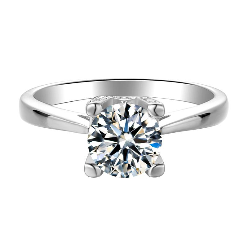 925 Sterling Silver  Classic Round Cut CZ HW Letter Solitaire Ring