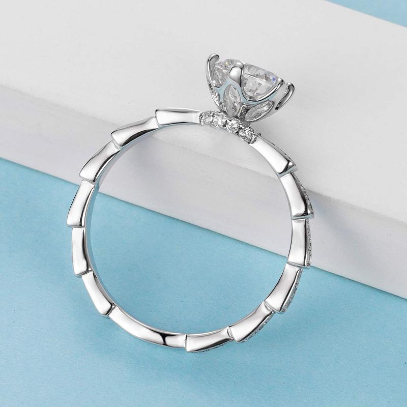 925 Sterling Silver  Classic Round Cut CZ Pave Ring