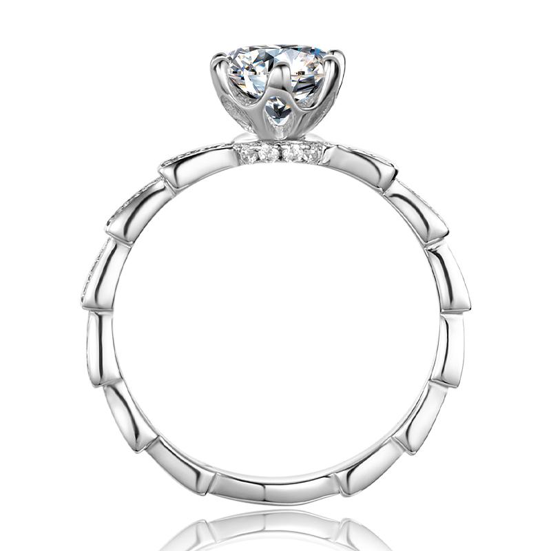 925 Sterling Silver  Classic Round Cut CZ Pave Ring