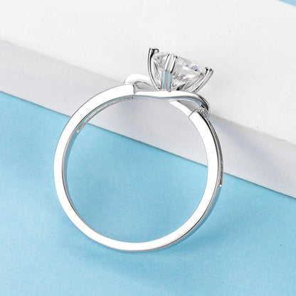 925 Sterling Silver Classic Round Cut CZ Butterfly Solitaire Ring