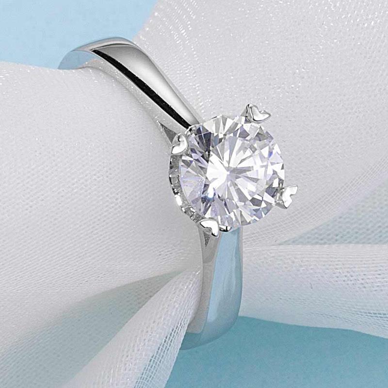 925 Sterling Silver Classic Round Cut Solitaire CZ Rings